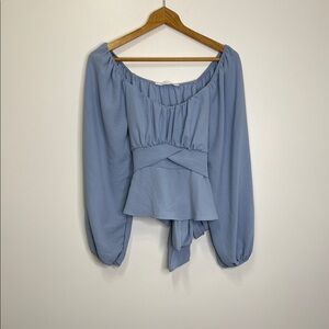 Altar'd State Light Blue Peplum Blouse- NEW